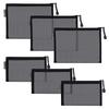 Besharppin Mesh Cosmetic Pack of 6 Makeup Pouch for Cosmetics Storage and Small Items for Business Trips and Travel Pouch, (Black)