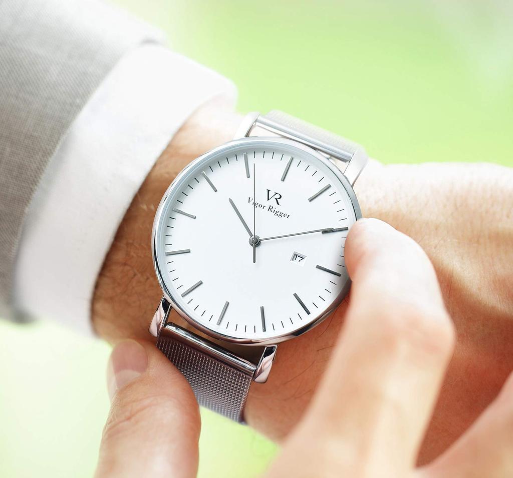 Простые стильные брендовые популярные ультратонкие легкие аналоговые часы деловые водонепроницаемые кварцевые наручные часы серебристо-белые [BUREI] мужские мужские -