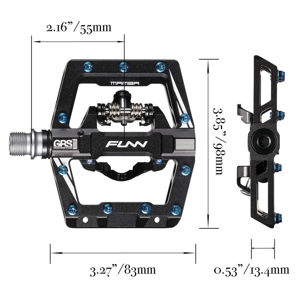 Funn Mamba S Binding Pedal Single Side SPD Compatible Mountain Bike Pedals Single Side Flat Pedals Suitable for Mountain BMX Gravel Bicycle Pedals - -