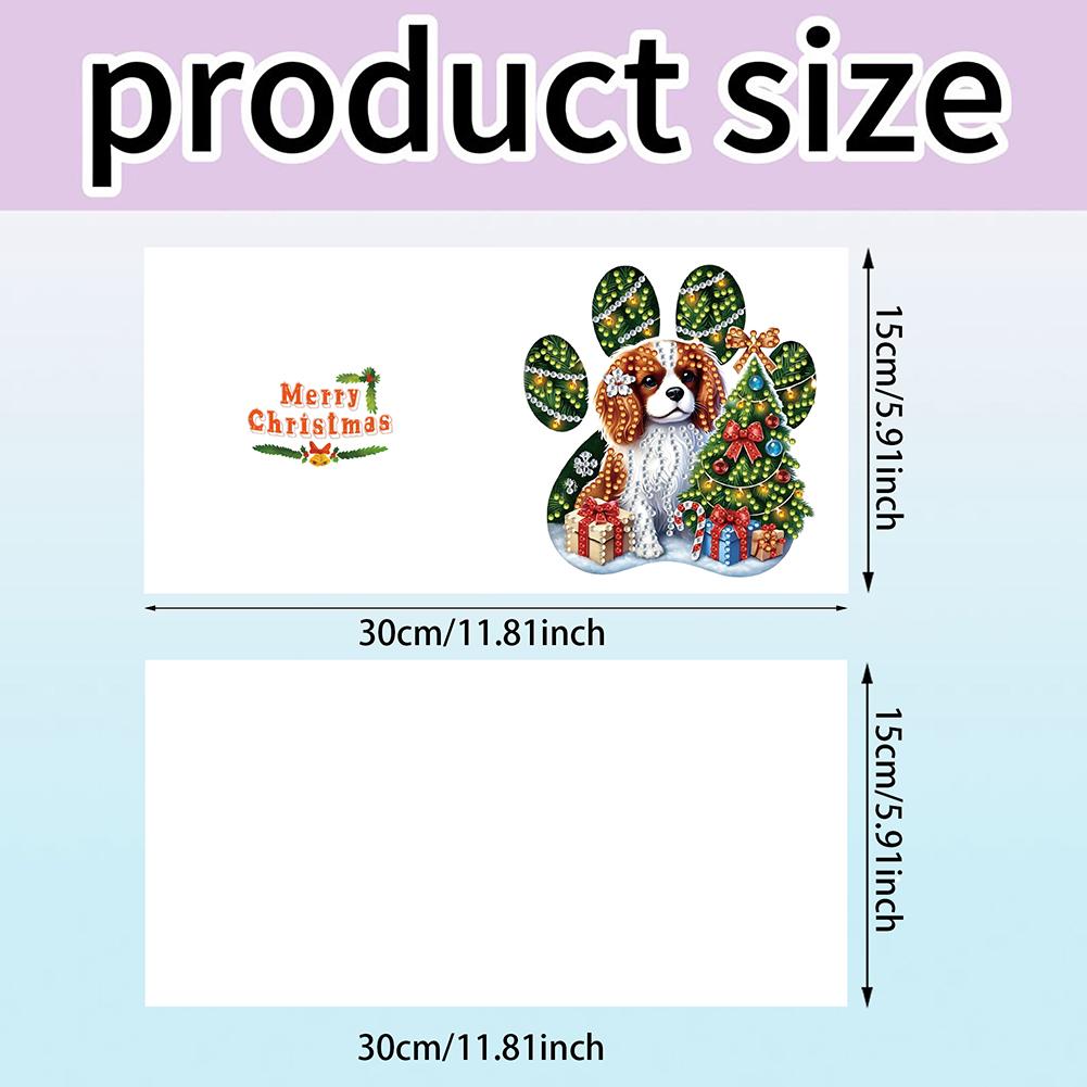 6PCS DIY Rhinestone Diamond Art Mosaic Postcards Xmas Designs Diamond Art Handmade Cards Thank You Cards and Holiday Blessings