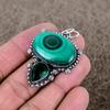 Malachite, Diopside Gemstone 925 Sterling Silver Jewelry Pendant 2.05" KKG-338