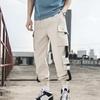 Мужские брюки-карго, свободные, с завязками на щиколотке, эластичный пояс, однотонные, с несколькими карманами, декор на ремне, для фитнеса, уличной одежды, для активного отдыха, путешествий, спорта, брюки