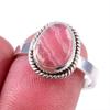 Natural Rhodochrosite Gemstone 925 Solid Sterling Silver Jewelry Ring S.8 U6C33