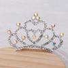Детские аксессуары для волос Мини-корона для детей Блестящие тиары со стразами Гребни для волос Принцесса Диадема Повязки на голову в форме сердечек