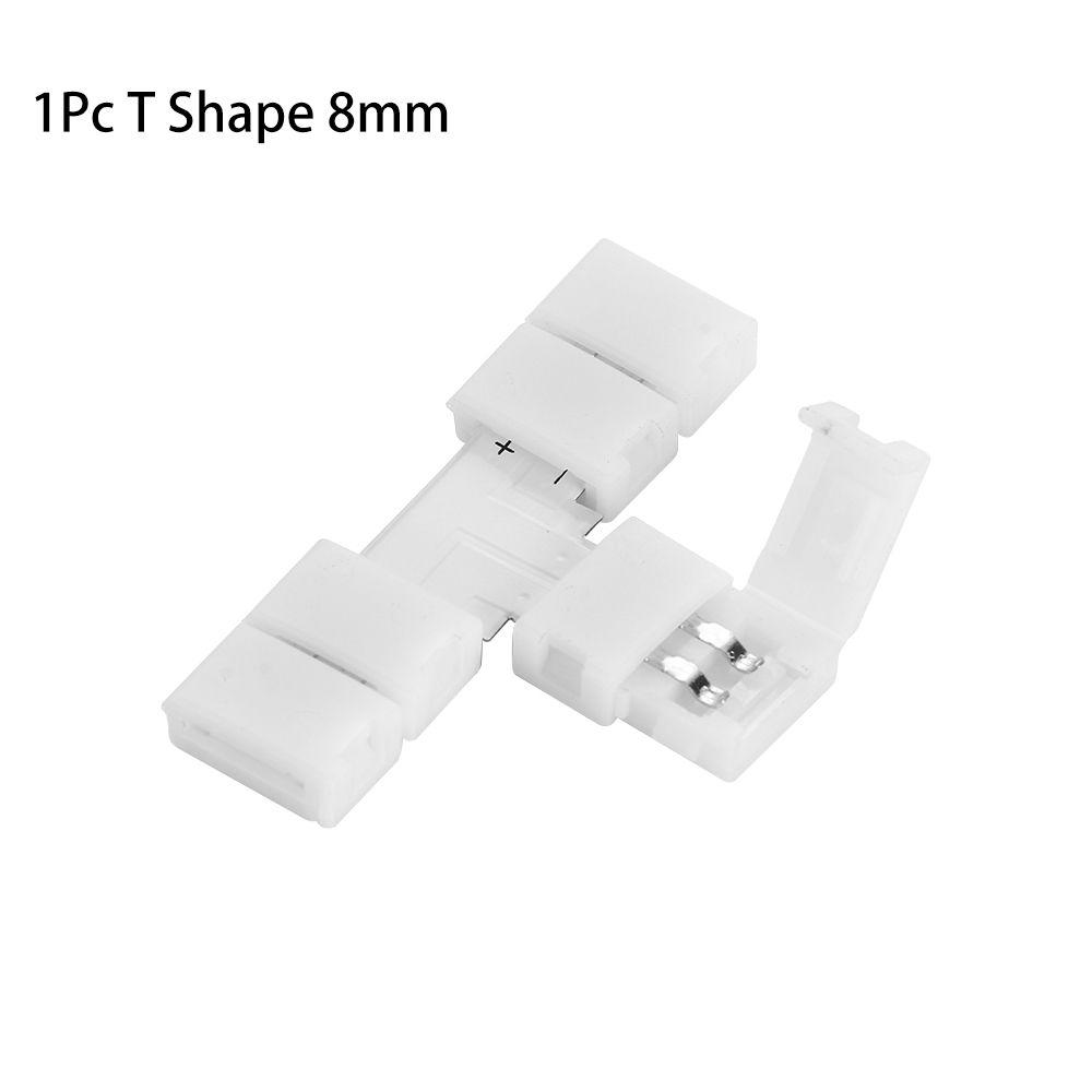1/5/10Pcs New Clip-on Coupler Solderless 2Pin PCB LED Strip Connector 8mm 10mm
