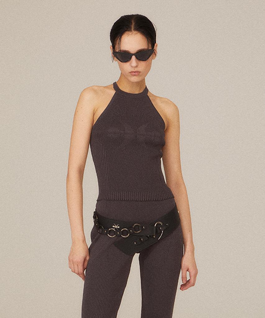 KITSCH&KISS Knit Simbol Halterneck Top (25Stp-Htnk03)