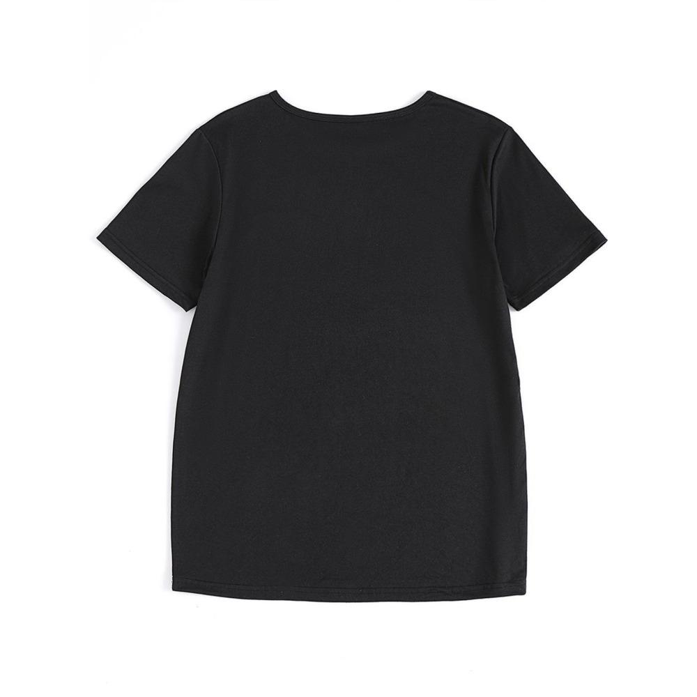 Merry Christmas, holiday-themed print, crew neck short-sleeved T-shirt, spring and summer casual top
