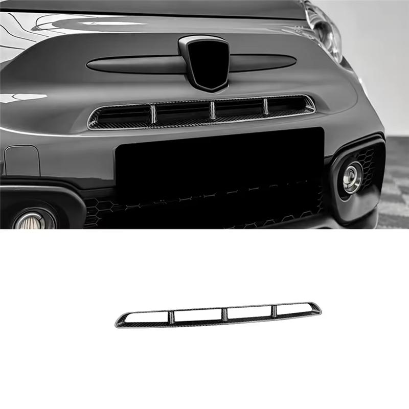 For Abarth 595 2017-2024 Real Carbon Fiber Front Center Grille Trim Sticker Car Decoration