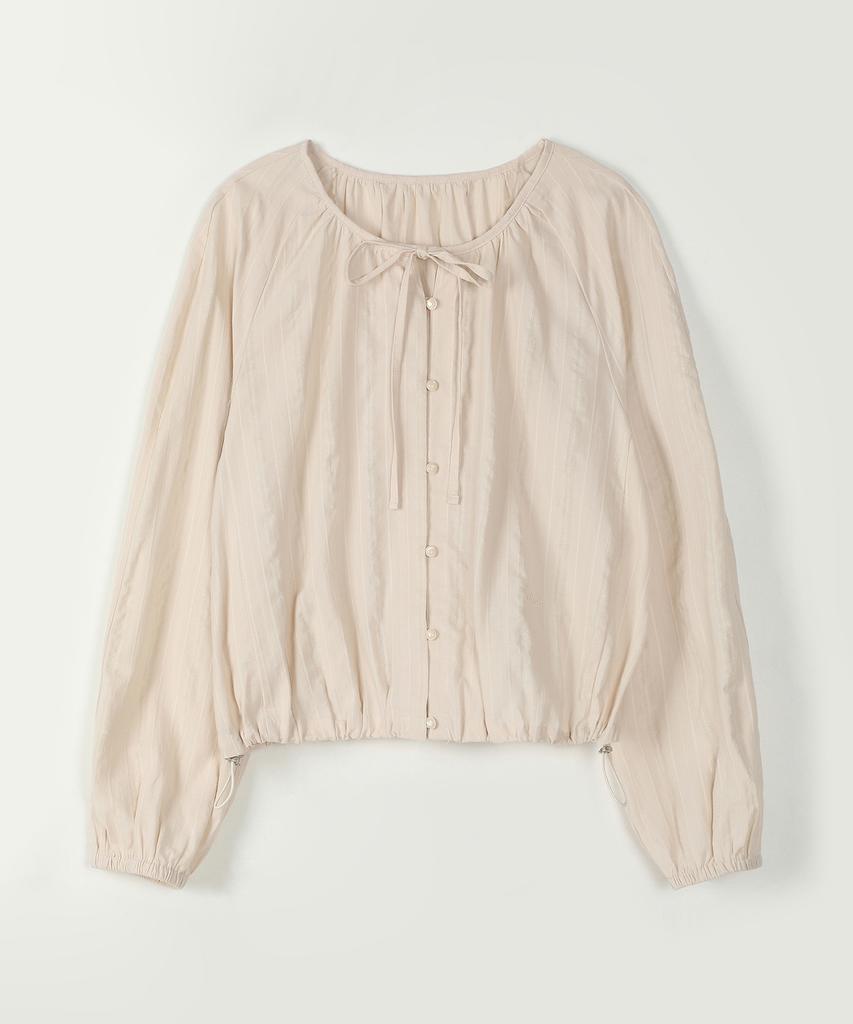 AHWE Drawstring Shirring Blouse_L Beige