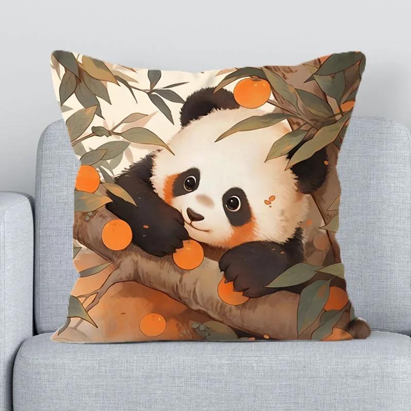 Cute Panda Pillowcase 40*40 Decorative Pillowcases Pillows for Bedroom Bed Cushion Cover 45x45cm Car Sofa Cushions Covers Pillow