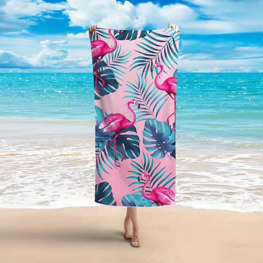 Beach Theme Beach Towel Starfish Shell Printing Microfiber Quick Drying Absorbent Large Bath Towel