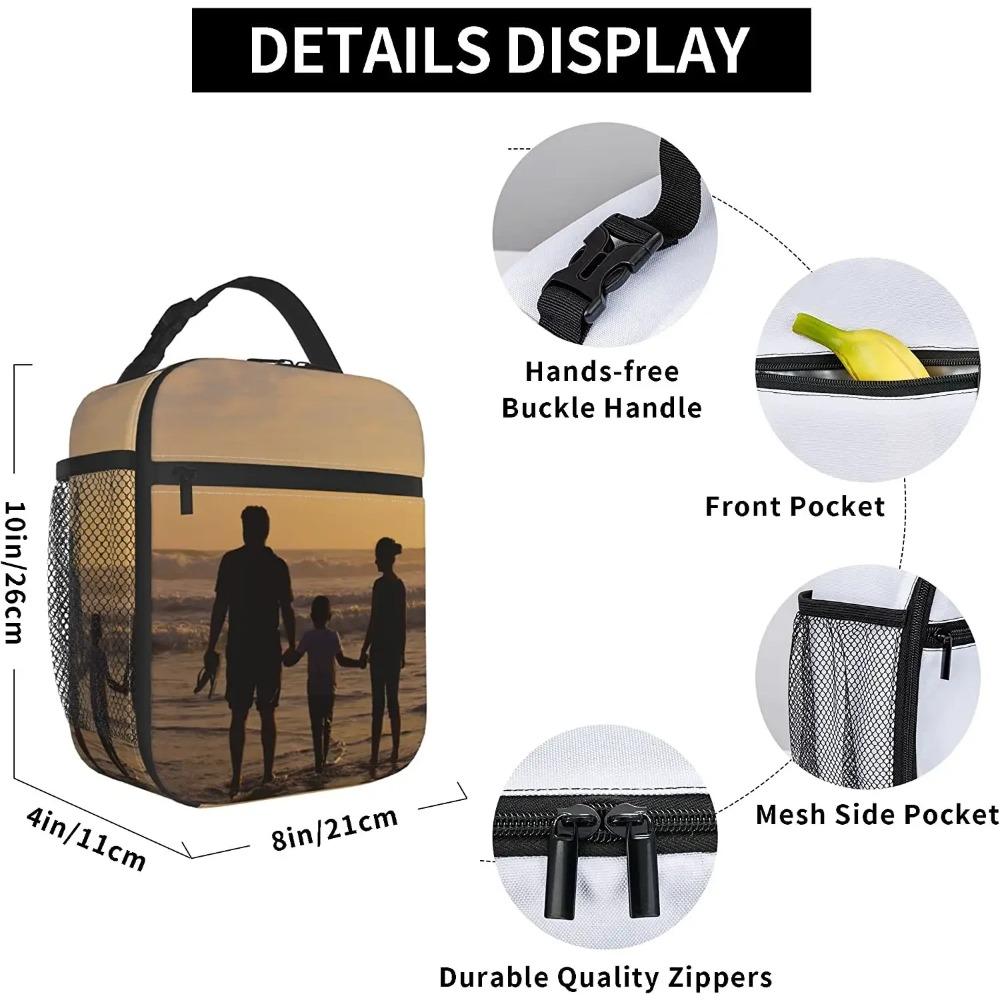 Персонализированные Сумки-тоуты с вашим изображением, текстом, логотипом, Сумка для ланча, Портативный Изотермический Ланч-бокс для школы, пикника, офиса, путешествий