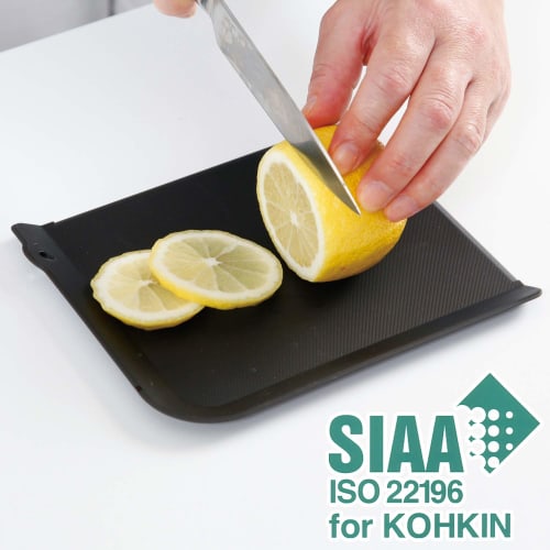 Разделочная доска Astro, Набор из 2 штук, Черная, Сделано в Японии, Антибактериальная, Термостойкая, Мини-разделочная доска, Чистая, с древесным углем бинчотан и краем с бортиком