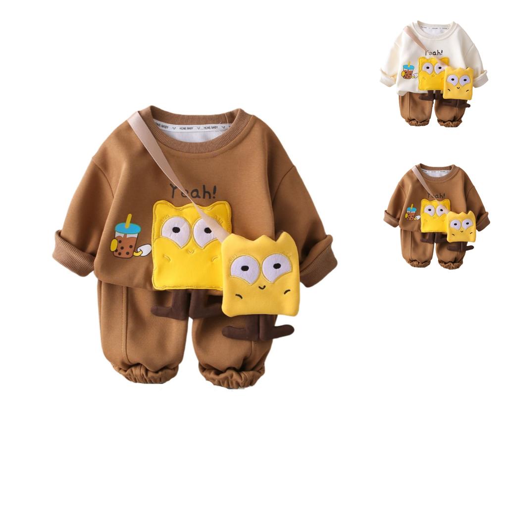 Kids Casual Long-Sleeve Set, Comfortable Daily Wear Outfits