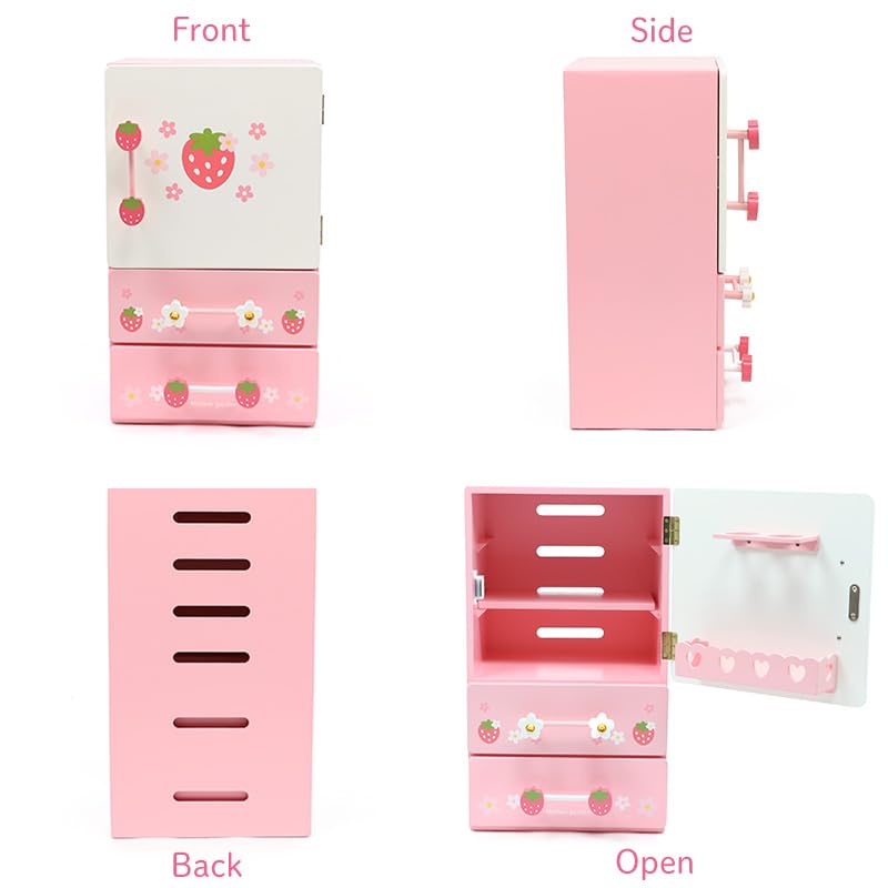 Mother Garden Wooden Toy Wild Strawberry Cutie Chilled Refrigerator Play Set 17 Pieces Finished Product 441-21591