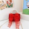 Elegant Pearl Red Childrens Handbag For Girls Featuring Breathable And Wearresistant Material