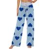 Women's Fashion Casual Comfortable Pajama Pants Love Printed Drawstring Wide Leg Pants Trousers