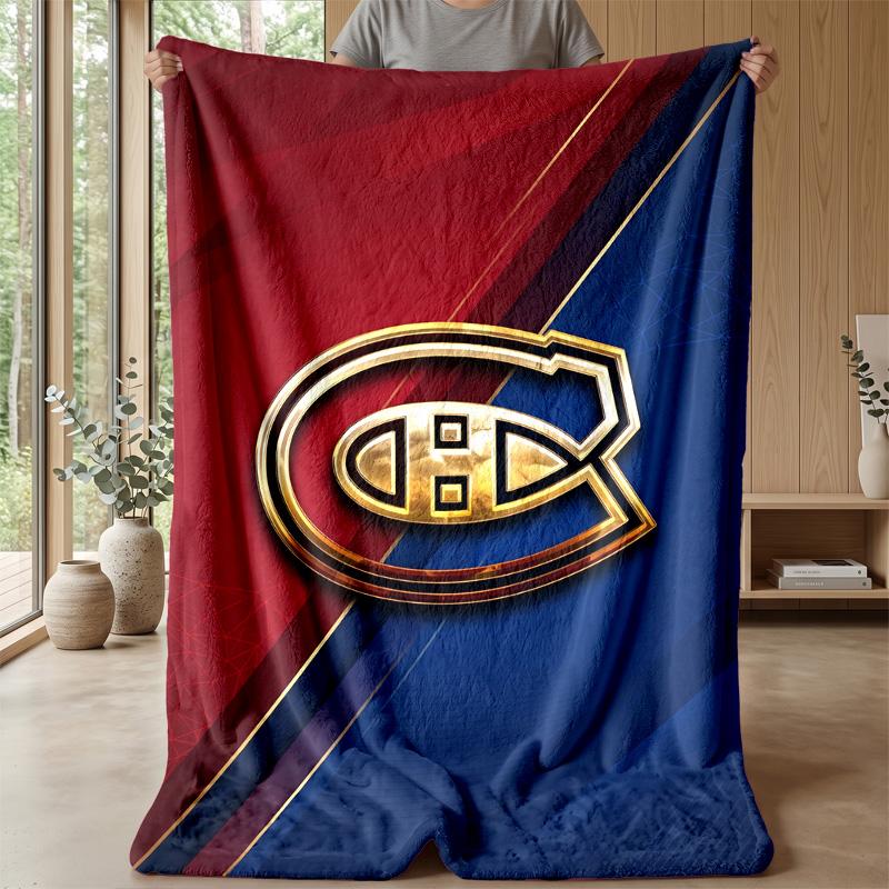 Фланелевое флисовое одеяло Montreal Canadiens Уютное теплое плед для дивана кровати путешествий Всесезонное использование