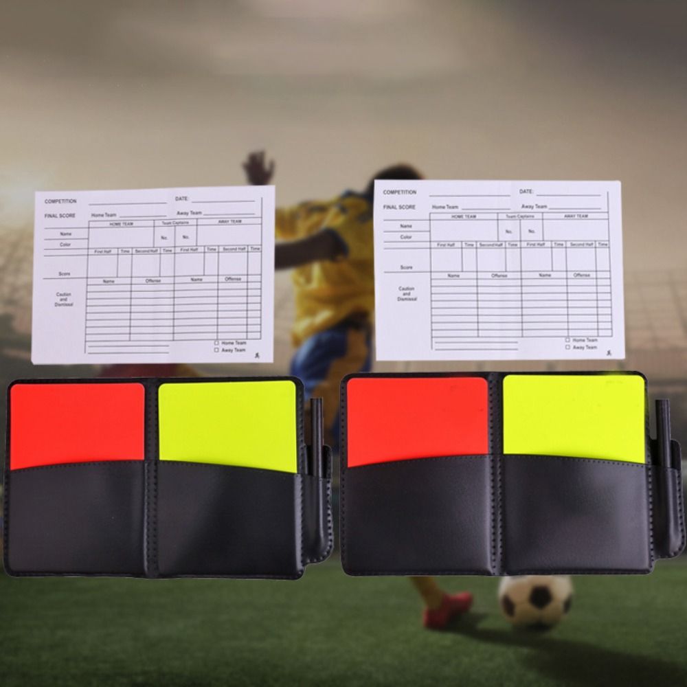Fluorescent Football Red and Yellow Cards Red Yellow Cards Soccer Referee Record Book