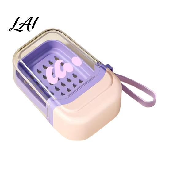 Compact Soap Container Box with Sealed Closure Quick-Lock Lid Draining Tray Double Quick-lock Lid Layer Design Lightweight Container for