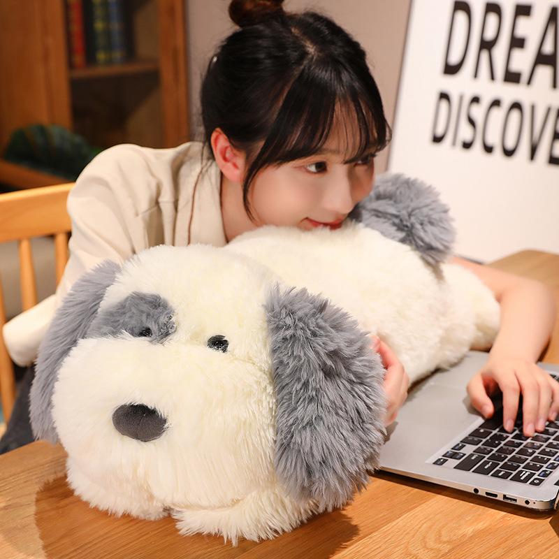Новые Мягкие Лежачие Пушистые Плюшевые Игрушки Собаки Чучело Животное Подушка для Сна Куклы для Детей Ребенка Подарки на День Рождения Рождество