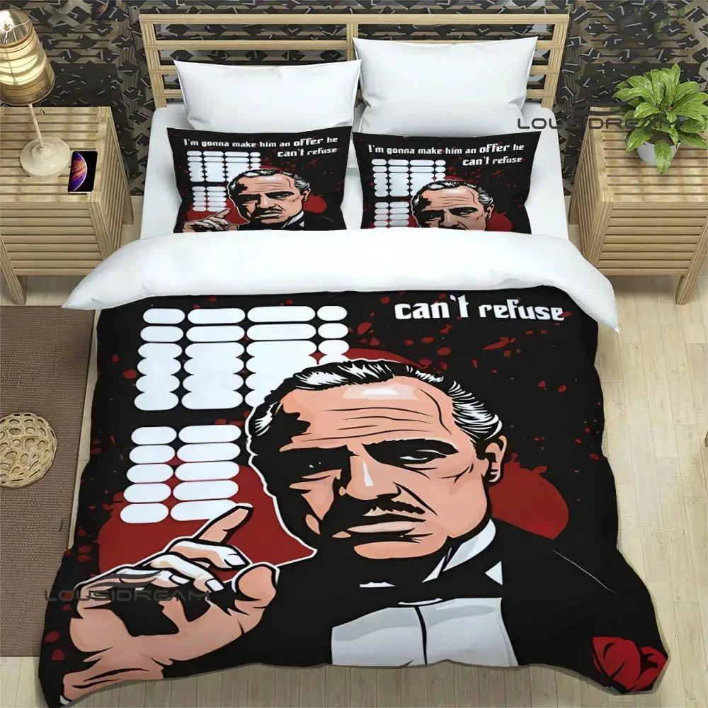 Крестный отец Принты Комплекты постельного белья Изысканный набор постельных принадлежностей Пододеяльник Комплект одеяла Комплект постельного белья Роскошный подарок на день рождения