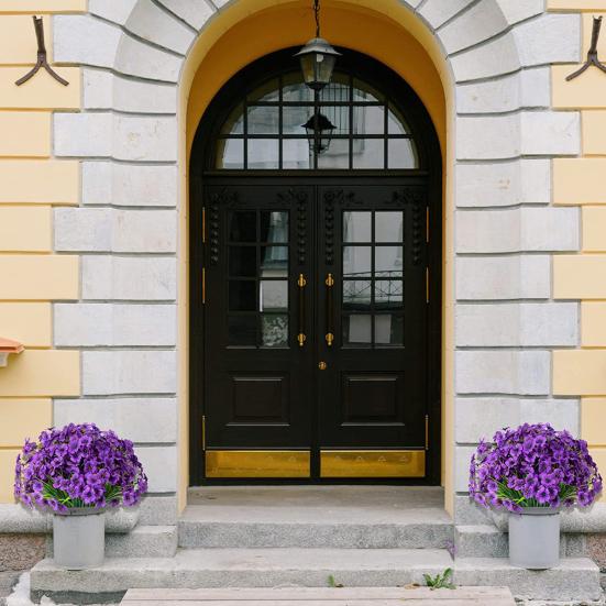 Пучок искусственных фиалок Устойчивые к УФ-лучам Искусственные цветы Реалистичные Не выцветающие Искусственные растения Фиолетовые кусты для уличного Домашнего оконного ящика Украшения для крыльца