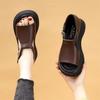 High-end Fashion Thick-soled Roman Sandals Women's 2025 Summer New Soft-soled Comfortable and Breathable Beach Sandals