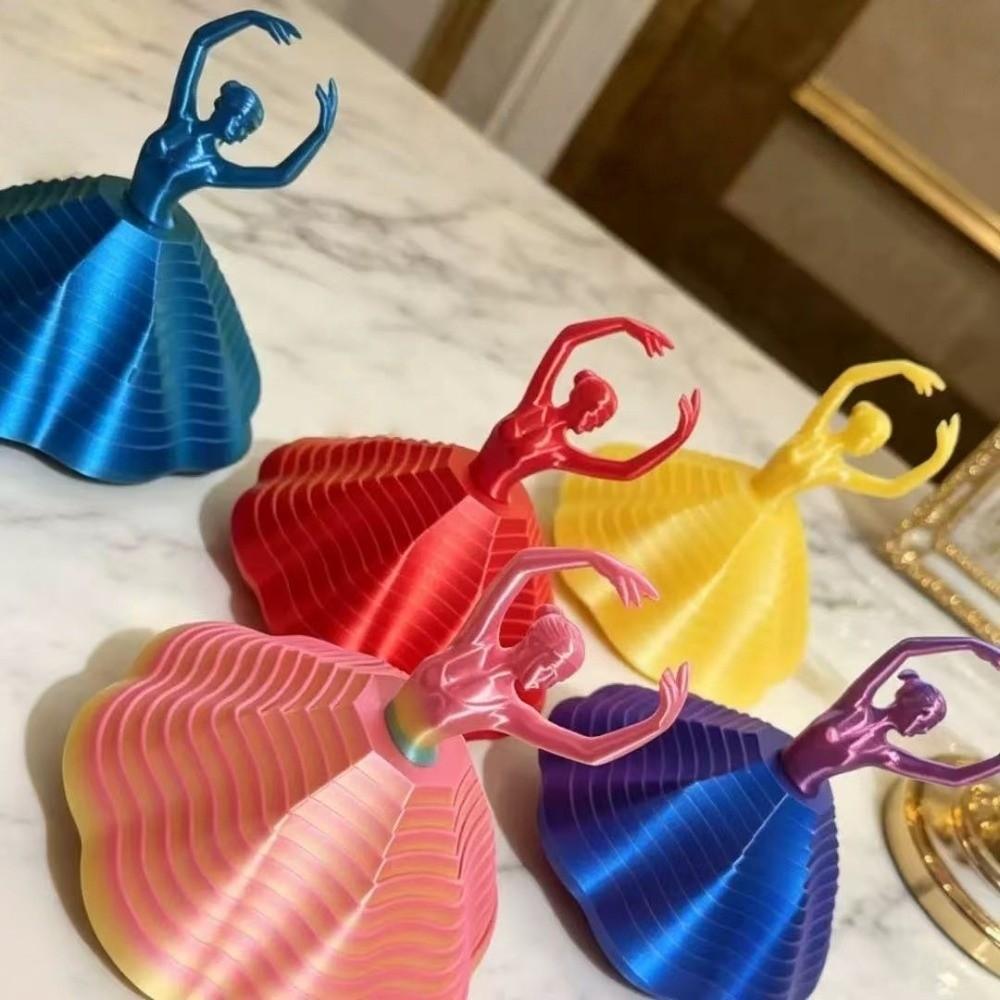 PLA Plastic Spinning Girl Statue Handicrafts Rotating Ballet Ornaments Living Room Party Decor