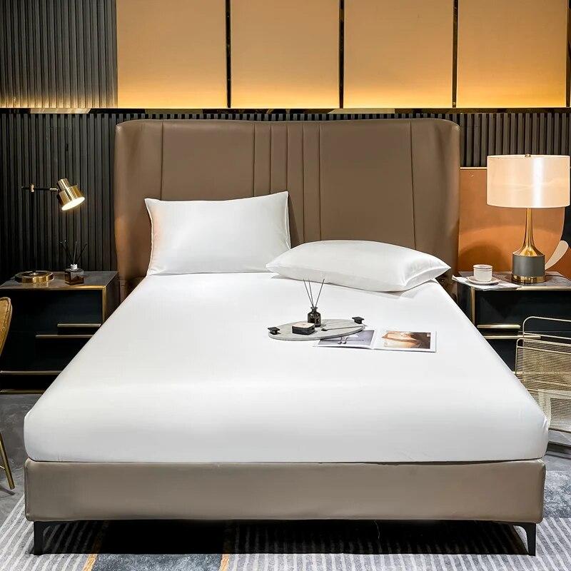 Real Silk Fitted Sheet Natural Mulberry Silk Fitted Sheet Mattress Cover Customized Size Silk Sheet Solid Color Fitted Sheet