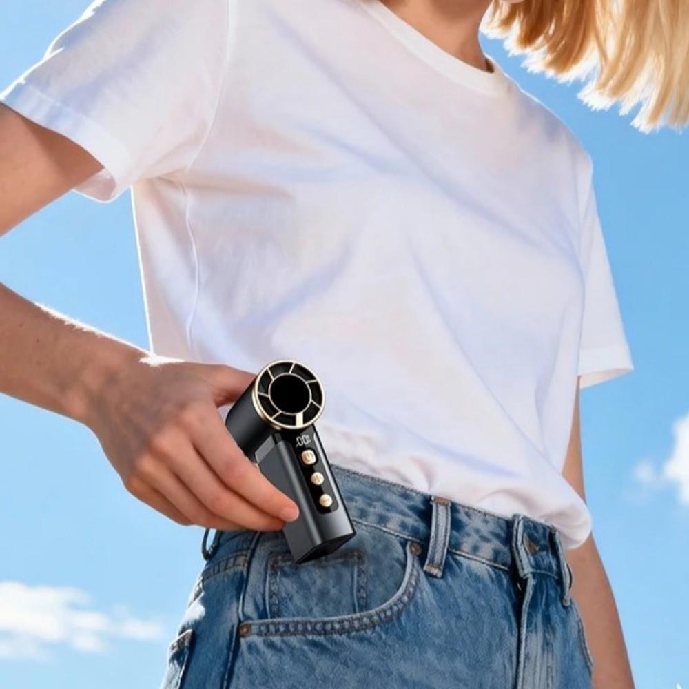 Mini Turbo Fan Handheld Personal Cooling Fan Cooler Supplies Electric Handheld Fan  Hiking Gear