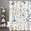 Акварельная шторка для душа с цветочным рисунком и кроликом, декоративная шторка для ванной, водонепроницаемая шторка для душа с крючками