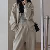 Women's Hoodie and Sweatpants Two Piece Set  Autumn Winter Solid Loose  Korean Fashion Y2k Zip Up Hoodie Sweatshirts