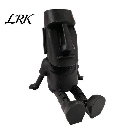 Каменно-серая фигурка, 3D-печатная статуя Моаи, фигурка персонажа, с подвижными суставами, артикулируемая, Декор в индустриальном стиле с острова Пасхи, Каменная скульптура, Мини