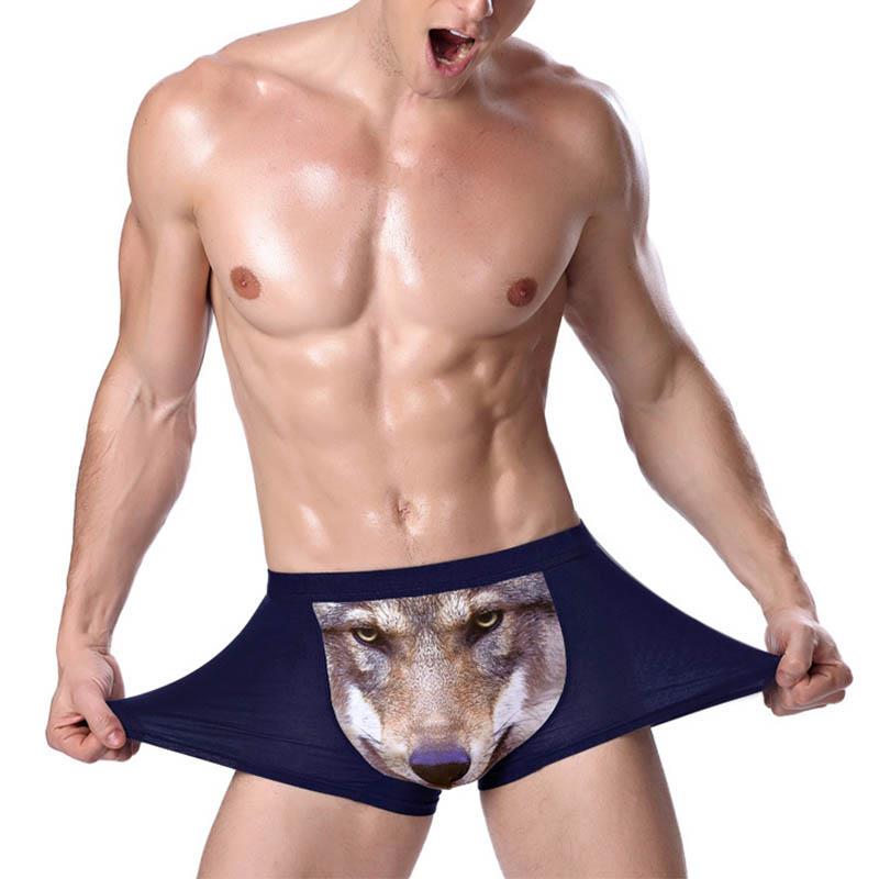 1 шт., мужское нижнее белье, хлопковое, мягкое и удобное нижнее белье-боксеры, мультяшное 3D нижнее белье, сумка для пениса, мужское нижнее белье, забавные шорты-боксеры