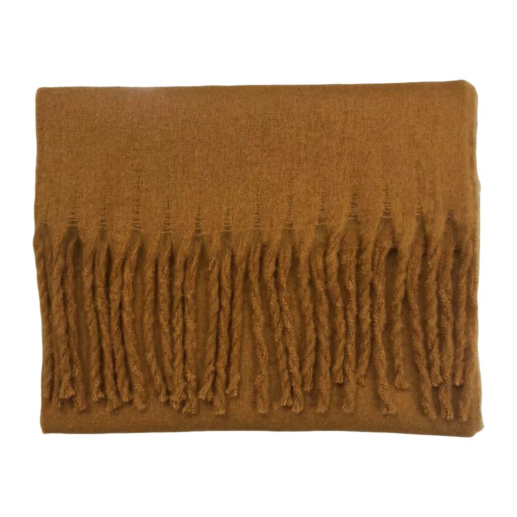 Solid Color Mohair Loop Yarn Scarf Women's Autumn and Winter New High-end Versatile Warm Scarf Shawl Dual-purpose