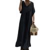 Women's Extra Long Dress Women's Lace Crochet Summer V-neck Flared Sleeves Solid Color Sundress