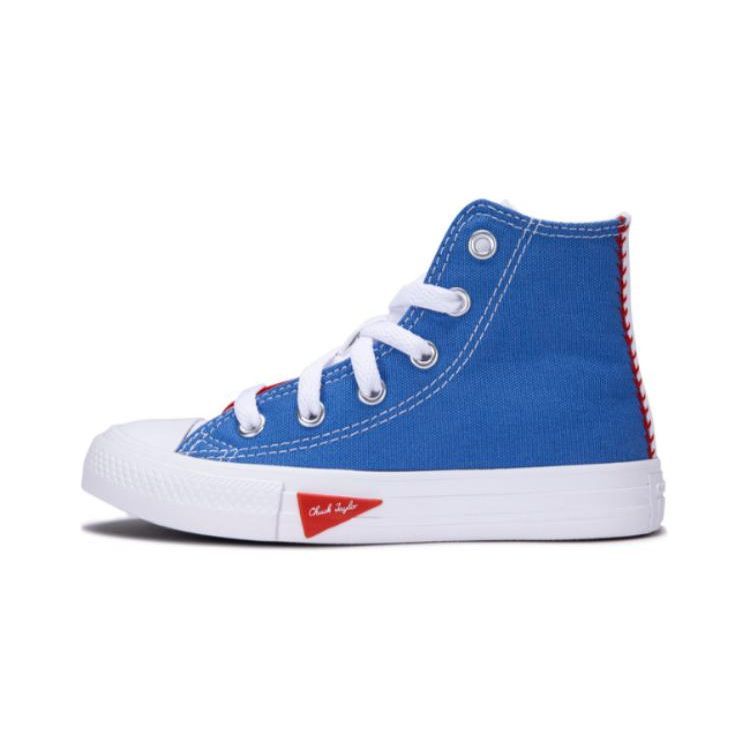 Converse Chuck Taylor All Star Шнуровка Прочные Дышащие Высокие парусиновые кеды Детские кроссовки Синие Красные A08120C