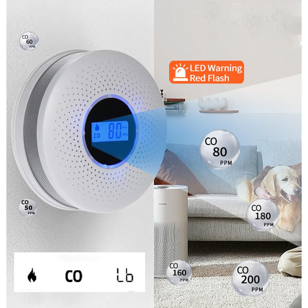 Комбинированный датчик дыма и угарного газа Многофункциональный детектор CO и дыма
