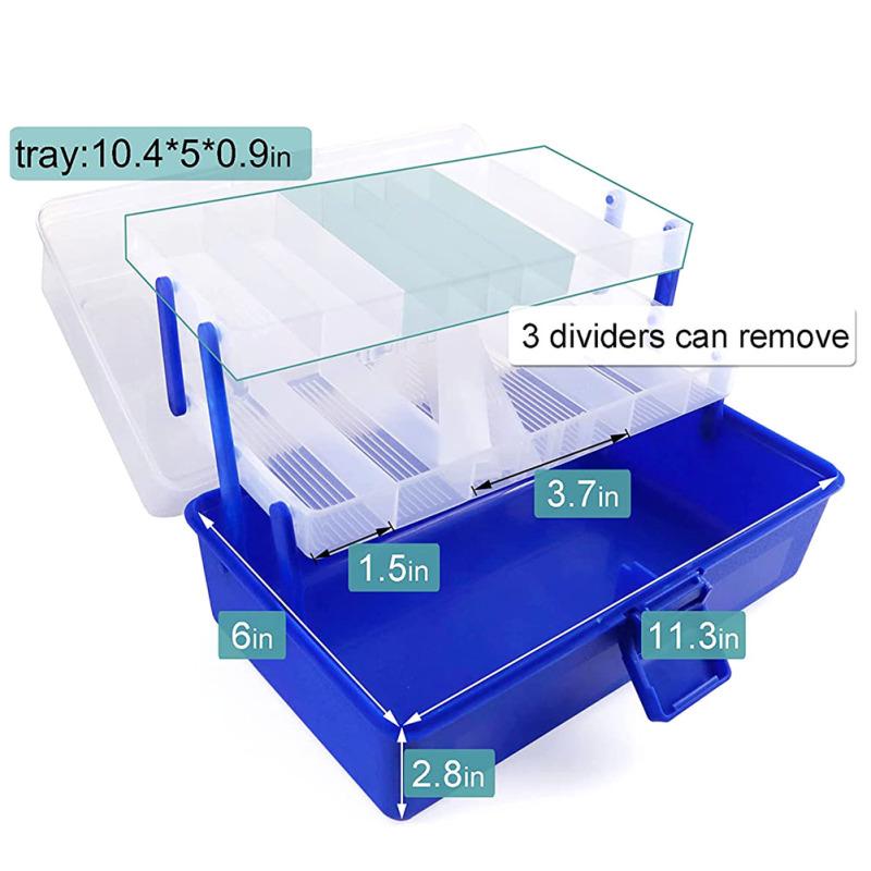 3-layer Portable Folding Fishing Tackle Box Large Capacity Lure Storage Box Organizer Fishing