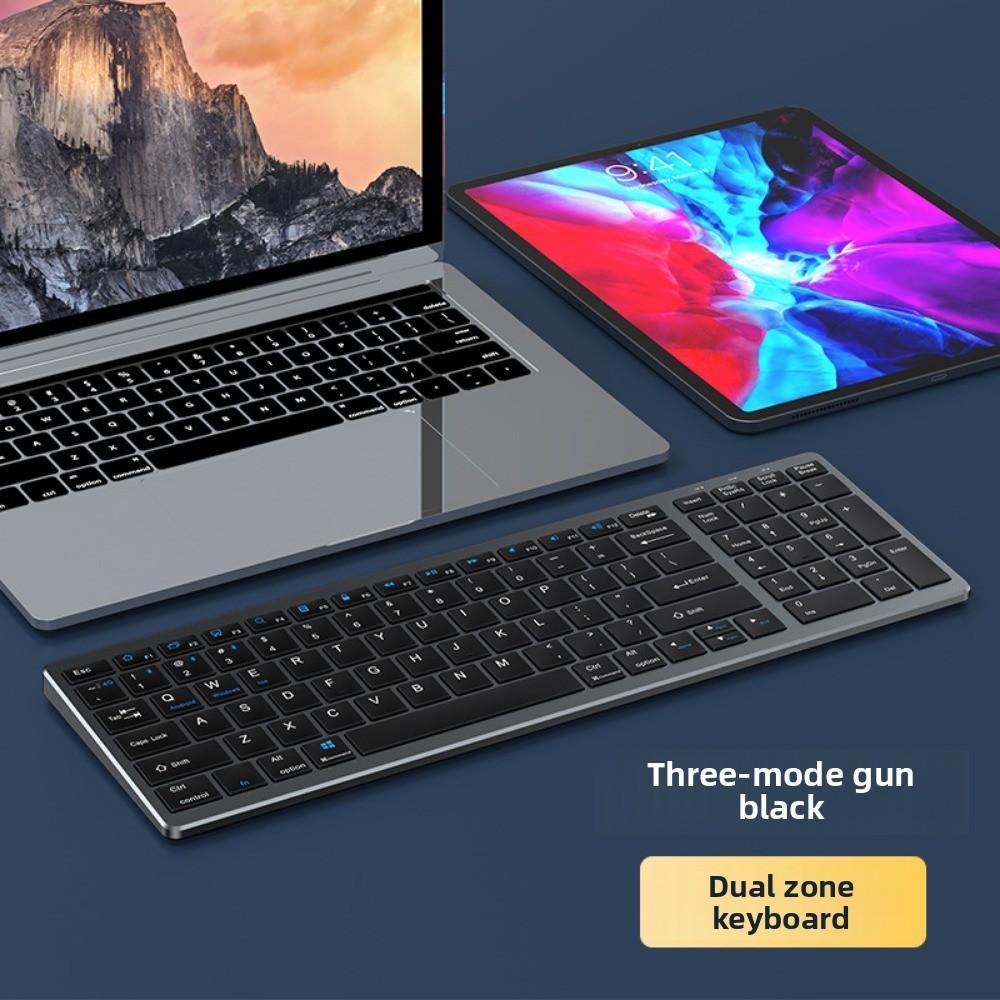 Беспроводная перезаряжаемая мини-тихая клавиатура и мышь Bluetooth, 3 режима для iPhone iPad Huawei