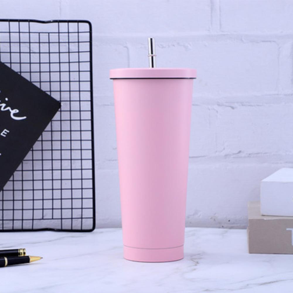 Кружка-соломинка из нержавеющей стали 304, большая емкость, вакуумная кофейная кружка, портативная автомобильная кружка, подарочная термокружка