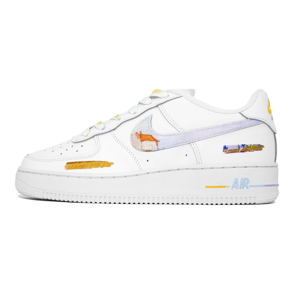 Nike Air Force 1 Калейдоскоп Художественный Момент Ван Гог Пшеничное Поле Коробка Низкие Кеды для Скейтборда Унисекс Белый CW2288-111(Team113-S-BOX)
