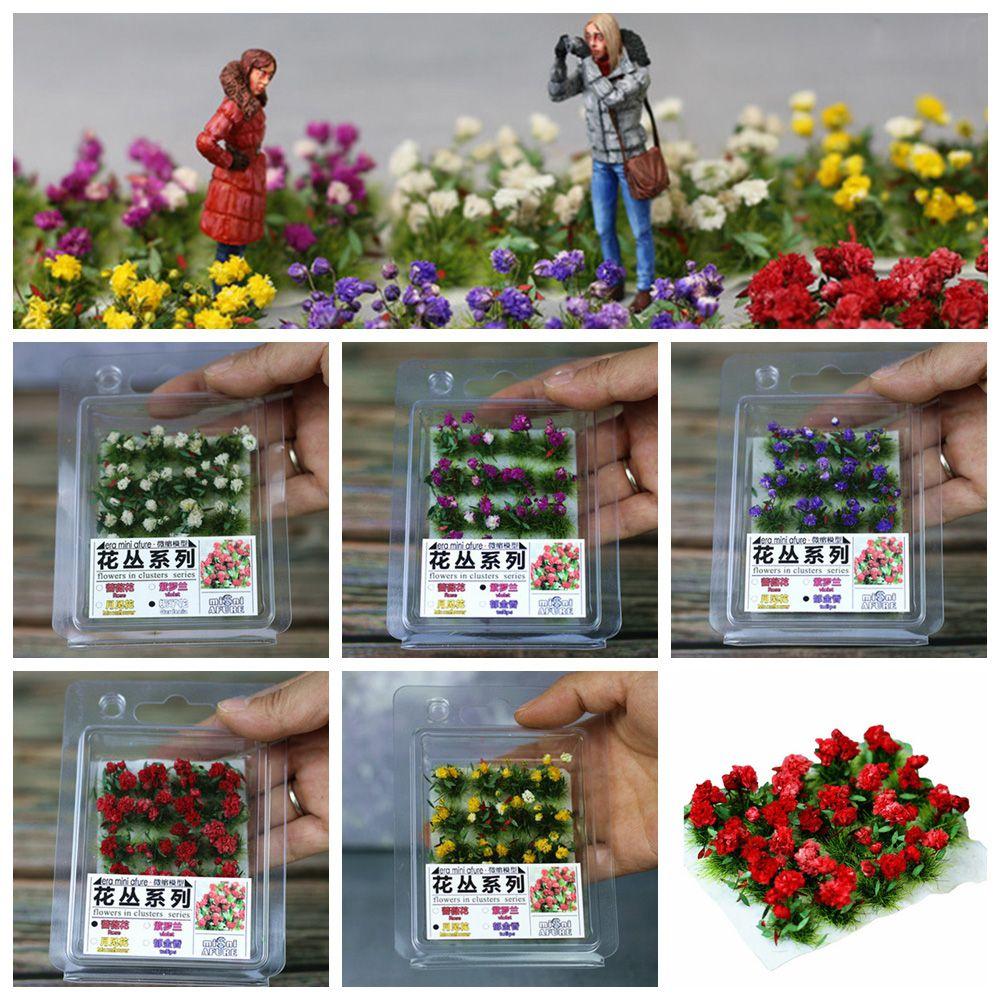 Пейзаж Сказочный сад Сцена Модель Миниатюрный цветочный кластер Статичные пучки травы Песок Таблица макет