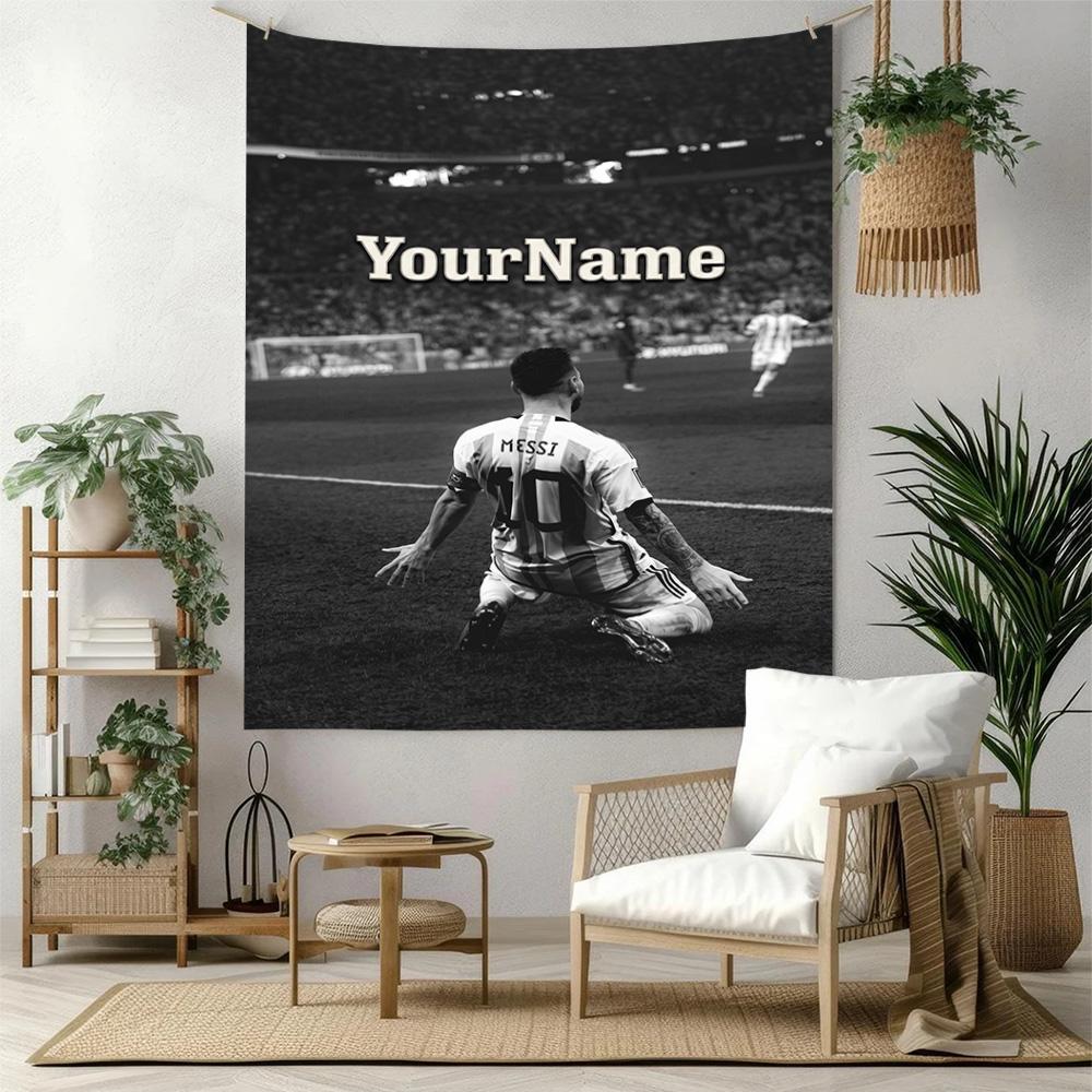 Messi Custom Your Name Wall Decor Tapestry Art For Pet Memorial Birthdaywedding Party Backdrop Family Gift
