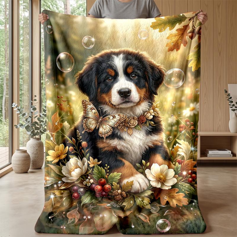 Pink Sweater Reading with Butterflies Theme blanket Lightweight Warm Flannel Blanket Decorative Throw Blanket for Home Decoration