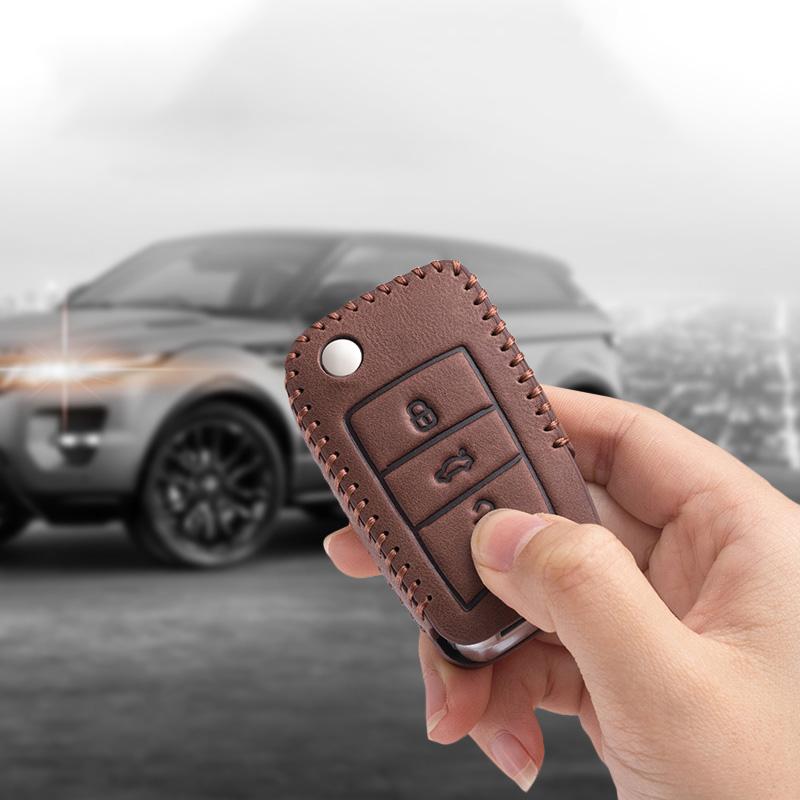 Горячий кожаный чехол для умного ключа автомобиля Полное покрытие ключа автомобиля для Volkswagen VW Polo Bora Beetle Tiguan Passat B5 B6 B7 Golf EOS Scirocco