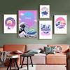 Steam Wave Aesthetics Fuji Wave Poster Abstract Fashion Art Canvas Painting Nordic Modern Aesthetic Room Decor Coffee House Bar