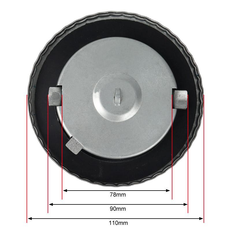 Fuel Tank Cap 88/110mm Chrome Universal Tank Cover Lockable With 2 Keys For Vans Tractor Truck Excavator