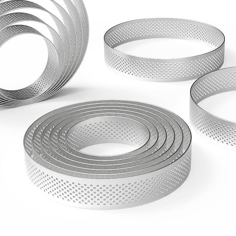 Перфорированное кольцо из нержавеющей стали для тарта и мусса - Круглая форма для выпечки и вырубка для печенья, разных размеров